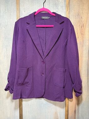 Mint Limit Purple Blazer Jacket with Gathered Sleeves Women’s Size XXL